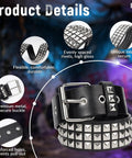 Dope Rivet Belt With Pyramid Studs For Men And Women Gothic Punk Style Black Belt Made From Premium Artificial Leather