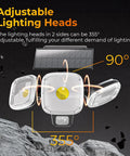 Ultra Bright Solar Motion Sensor Outdoor Lights With Remote 3 Modes LED Security Flood Light showing adjustable heads