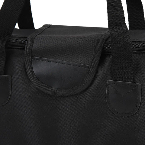 Close-up of multipurpose telescope bag with shock absorption and non slip closure featuring sturdy handles for travel protection.