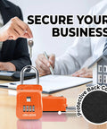 Heavy Duty Outdoor Key Lock Box With Code Holds Five Keys For Real Estate Pros And Hosts Secure Access, orange lock on table