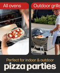 Hans Grill Pizza Peel PRO, perforated metal paddle for pizzas; used to launch and retrieve pizzas in oven or on grill.