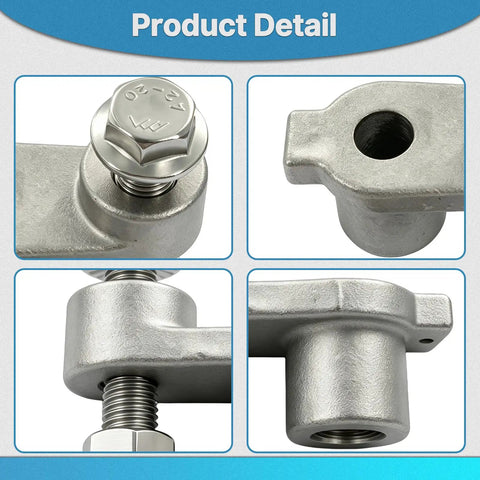 Close-up of Exhaust Manifold Repair Clamp 926-610 Fit For Cadillac Chevy GMC Vehicles, heavy-duty steel construction details