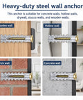 Heavy Duty Wall Anchors And Screws Kit For Concrete And Hollow Walls 100 Piece Go To Set with anchors in various wall types