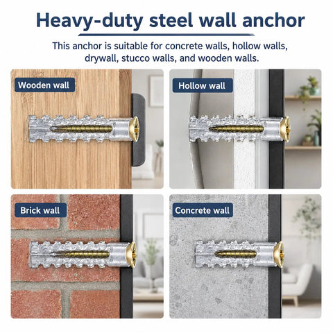 Heavy Duty Wall Anchors And Screws Kit For Concrete And Hollow Walls 100 Piece Go To Set with anchors in various wall types