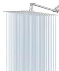 12 Inch Stainless Steel Rain Shower Head With 11 Inch Adjustable Brass Arm High Flow Rainfall Square Head Delivers Full Body Waterfall Coverage Chrome Finish For Spa Like Bath