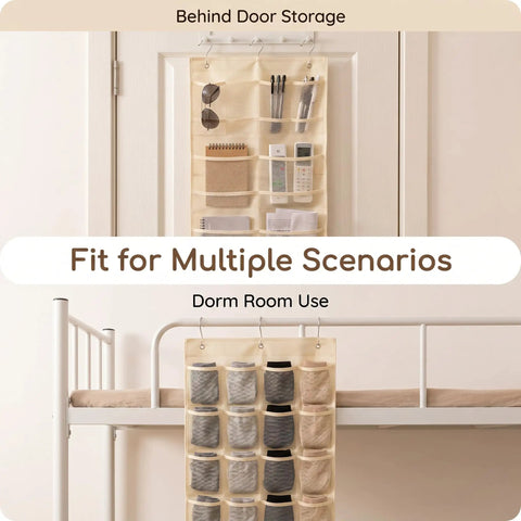 Game Changing Double Sided Hanging Closet Rod Organizer For Bras Underwear And Socks Storage Featuring Multi Grid Pockets in dorm.