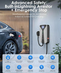 Level 2 EV Charger 40A 240V Home Charging Station With 26 Ft Cable And NEMA 14 50 Plug for J1772 EVs and Tesla Vehicles