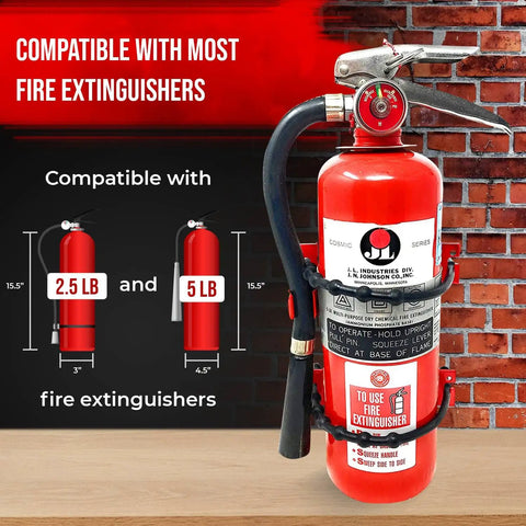 Heavy Duty Fire Extinguisher Mounting Bracket Kit For 2.5 Lb And 5 Lb Extinguishers, Easy Install Car And Off Road Wall Mount, Fits Most Brands