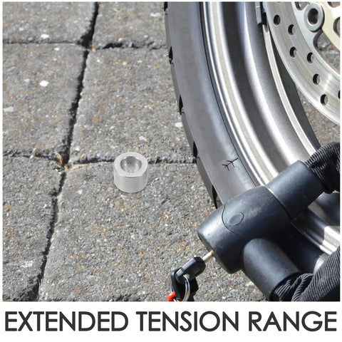 Top Tier 2 Pack Motorcycle Cam Chain Tensioner And Extender Adjuster For Suzuki Bikes Direct Swap Parts on pavement with a metallic adjuster piece.