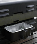 Grease tray of 22-Inch Tabletop Griddle With Built-In Hood For Camping And Tailgating, Portable Outdoor Cooking Plate