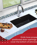 Heavy Duty Stainless Steel Sink Protector Grid for Kitchen Sink 27.5 by 13.5 Inches displayed in modern kitchen setting.