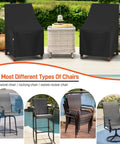 Two Pack High Back Patio Chair Covers Waterproof Weatherproof For Stackable Dining Chairs And Lounge Or Swivel Seats Fits Up To 25W X 28D X 42H With Storage Bag Backyard Ready covering chairs on a patio