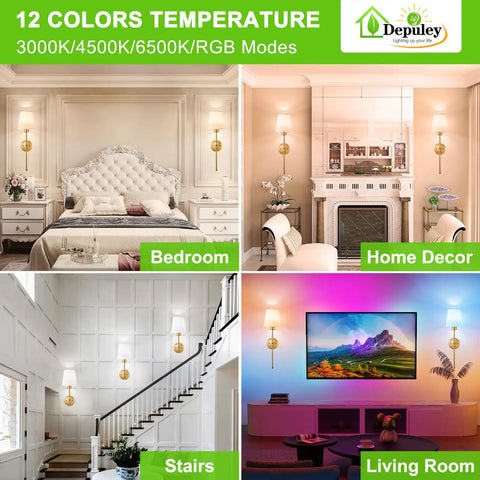 Set Of Two Wireless Wall Sconces With Rechargeable Dimmable Led Bulbs And Remote Control delivering vibrant shades in various room settings.