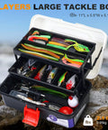 3 Layer Tackle Box With Tackle Included, 321 Pcs Lure Kit Packed With Pliers, Crankbaits, Hooks, Weights And Accessories, open view