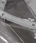 Close-up of Extra Long Clear Black Shower Curtain Liner With 3 Magnets 72 By 84 Inches XL Waterproof PEVA PVC Free Lightweight