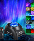 Star Projector For Bedroom With Remote, Aurora Northern Lights Show, Bluetooth Speaker, displaying multiple colorful modes.