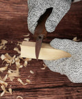 Person carving basswood with knife, showing use of Dope Whittling Wood Blocks Kit With 19 Pieces For Basswood Carving In Three Sizes