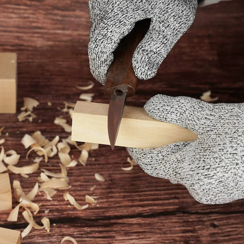 Person carving basswood with knife, showing use of Dope Whittling Wood Blocks Kit With 19 Pieces For Basswood Carving In Three Sizes