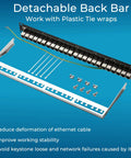 24 Port Cat6A Patch Panel With Inline Keystone 10G Support STP Shielded 19 Inch 1U Network Panel with detachable back bar for stability