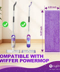 Microfiber Mop Pads For Swiffer PowerMop And 13 To 15 Inch Mops 10 Pack Reusable Wet And Dry Cleaning Pads For Dust Pet Hair And Sticky Spills Easy Attach And Quick Switch, purple 4.53 x 14.57 inch pad
