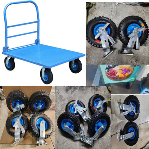 Heavy Duty Caster Wheels With Brakes Top Plate Swivel Castors For Furniture And Workbenches Trolleys And Carts Rolling Plate Castors For Garage Workshop Replacement Cart Wheels For Industrial Use With Locking Brakes And Smooth Rolling