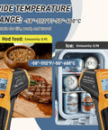 Infrared Thermometer Laser Temp Gun With Calibration measuring hot food and ice, adjustable emissivity, yellow