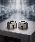 Premium CNC Machining Center Side Clamp With Precision Wedge Stop Block For Milling Operations shown on a work surface.