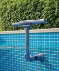 Whale Tail Pool Fountain Sprinkler For Above Ground And In Ground Pools With Adjustable Wide Waterfall Spray For Chill Vibes And Cooling, 10 To 20 Degrees, Gray, installed on pool edge