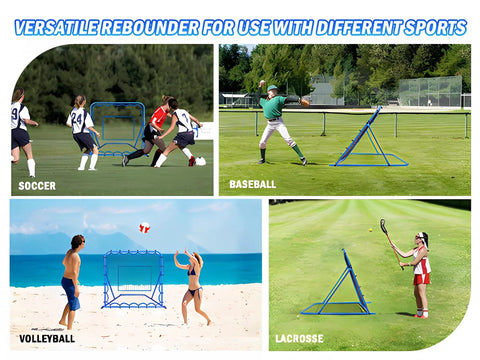 Backyard Rebounder Net For Soccer And Baseball Training 4x4 Foot With Adjustable Angles used in various sports training scenes