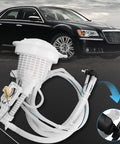 Drop In Ready Fuel Pump Assembly For Chrysler 300 2005 To 2018 displayed on a textured background with car image