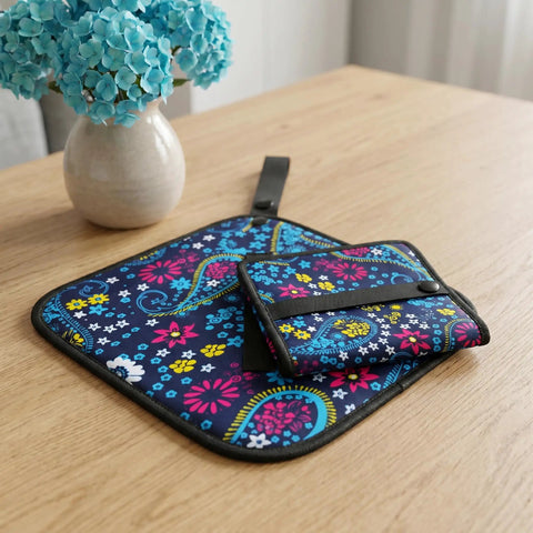 Silver Enhanced Pee Cloth For Women Hiking On The Go Travel Urinal Alternative Reusable Absorbent Cloth with floral design