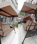 Outdoor Swing Canopy Replacement Cover For 3 Seater Porch Swing Waterproof Top Shade For Patio And Garden Durable Polyester