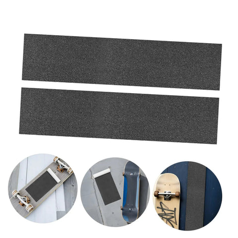 Two Pack High Grip Sandpaper Traction Tape for Skateboards and Scooters 84x23cm, anti-slip deck tape for longboards and electric scooters.