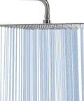 Ultra Wide 16 Inch Square Rain Shower Head With High Flow Stainless Steel Brushed Nickel Finish Ceiling Or Wall Mount Waterfall Spa Experience Ultra Thin Eight Hundredths Of An Inch Design With Air Intake Tech, showing water flow