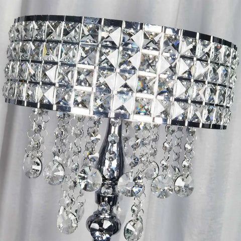 Modern Black Floor Lamp With K9 Clear Glass Crystals, three light crystal glass lamp detail with hanging crystals
