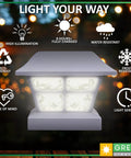 White Solar Post Cap Lights For 4x4 And 5x5 Vinyl Fence Posts Waterproof Outdoor Post Lights 8 Pack Fits 4x4 And 5x5 Posts
