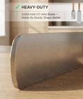 Close-up view of the Heavy Duty Griddle Spatula Set With Stainless Steel Spatulas And Griddle Scraper Commercial Grade Kitchen Tools For Grill Masters And Home Cooks Durable Handles With Triple Rivets, showing a beveled edge.