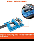 5 Inch Unigrip Drill Press Vise With 4-3/8 Inch Jaw Opening Built Tough For Daily Shop Use Cast Iron Body With Precision Ground Base And Bed