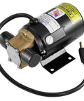 17 Gallon Low Profile Truck Drain With 120V Electric Pump showing pump with metal casing and electrical cord.