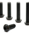 Heavy Duty Button Head Socket Cap Screws Ten Thirty Two By Five Eighths Inch In Alloy Steel With Black Oxide Finish shown in a set of five