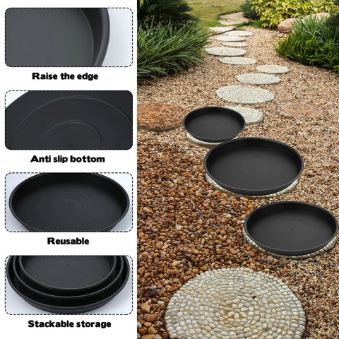 Round Stepping Stone Molds Set Of Six In Two Sizes Ten Inch And Eleven Point Two Inch Inner Diameters Reusable Concrete Molds