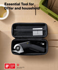 EdgeFlow Cordless Electric Scissors For Cardboard Fabric Carpet And Leather DIY Projects in storage case on cardboard