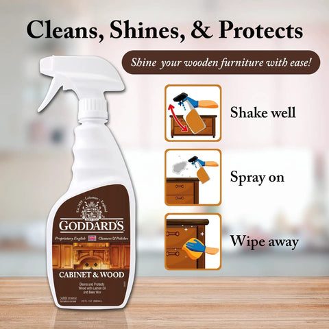 Straight Forward Cabinet And Wood Cleaning Spray Powered By Real Beeswax Furniture Polish to cut through grease in 23 oz bottle.
