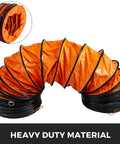 Heavy duty 25 Foot PVC Flexible HVAC Duct Hose for 10 Inch Exhaust Fans Flame Retardant with spring reinforcement, coiled view