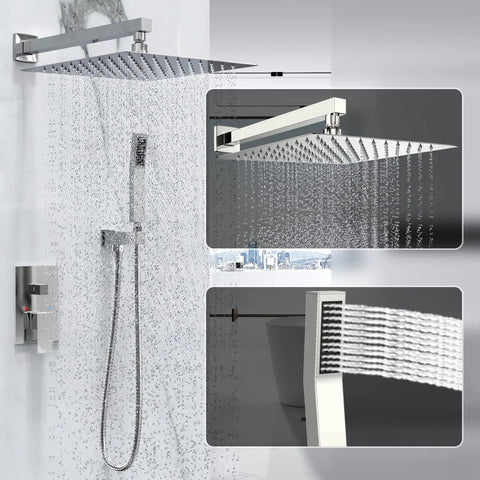Wall Mounted Rain Shower System With 10 Inch Rain Head And Handheld Spray Pro Grade Spa Like Shower Experience High Pressure Luxury Shower Combo With Rough In Valve And Chrome Finish