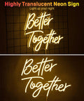 Better Together Neon Sign LED Light for Weddings and Home Bar Decor, USB Powered 16.7 by 13 Inch Warm White Glow, 3D Art