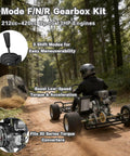 Go Kart Forward and Reverse Gearbox Kit with Thirty Series Torque Converter Transmission used in wooded trail ride