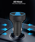 4 In 1 USB C Car Charger With 90W Fast PD QC Power, Dual 45W USB C And USB A Ports in car outlet with alloy shell