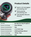 Pro Grade HVAC Digital Manifold Gauge For AC Charging With LCD Backlit Precision Pressure And Vacuum Tester That Reads kPa MPa Bar PSI With Half Percent Accuracy Built In NIST Refrigerant Database Including R22 R134A R41, handheld view