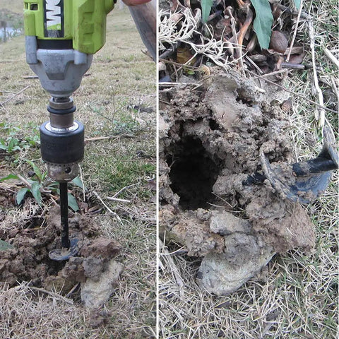 Heavy Duty Garden Auger Drill Bit For Planting 1.6 By 9 Inch Deep Holes In Bulbs And Bedding Plants Rapid Planter in soil
